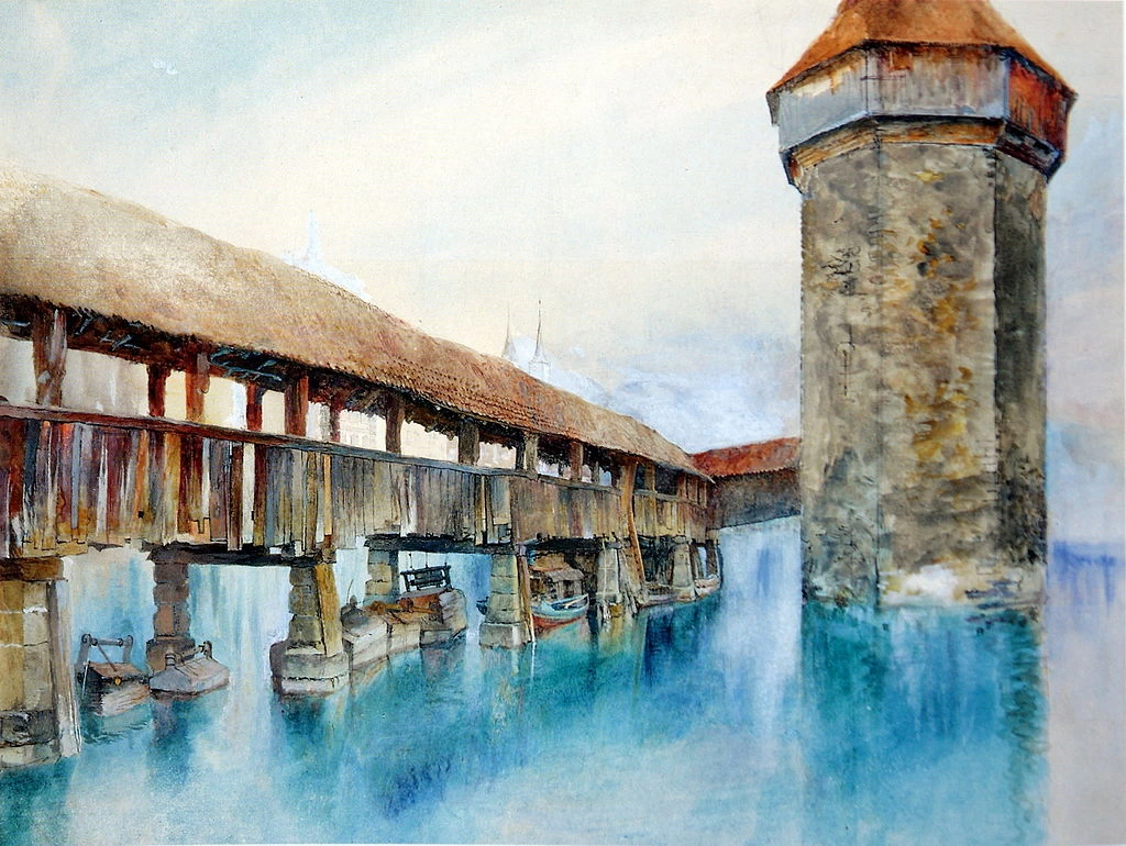 Il Ponte della Cappella, Lucerna, 1857